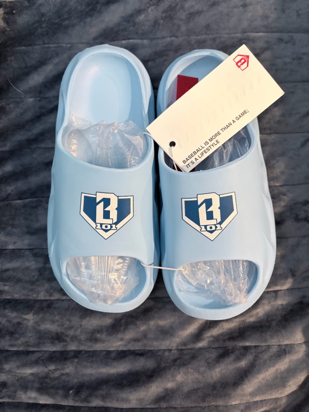 Baseball Lifestyle 101 Kids Slide Sandals - Blue - Picture 3 of 4